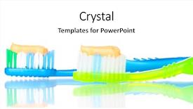  Presentation with fluoride - Presentation design consisting of fluoride - toothbrushes with paste isolated background and a white colored foreground