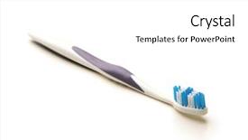  Presentation with fluoride - Colorful slides enhanced with fluoride products - teeth brush isolated on white backdrop and a white colored foreground