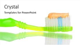  Presentation with monarch butterfly isolated on white - PPT theme having fluoride products - toothbrush with paste isolated background and a  colored foreground