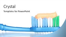  Presentation with fluoride - Audience pleasing slide deck consisting of fluoride products - toothbrush with paste isolated backdrop and a  colored foreground