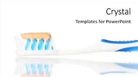  Presentation with octopus on isolated white - Audience pleasing PPT theme consisting of fluoride products - toothbrush with paste isolated backdrop and a  colored foreground