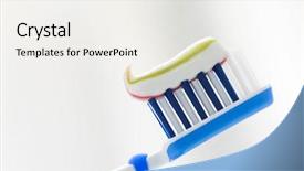  Presentation with toothpaste - PPT theme having fluoride products - toothbrush with toothpaste on blurred background and a white colored foreground