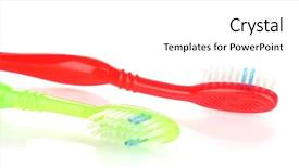  Presentation with fluoride - Presentation with fluoride products - toothbrushes isolated on white background and a  colored foreground