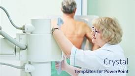  Presentation with examination - PPT theme having fluorography-and-healthcare-adult-man background and a sky blue colored foreground