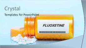  Presentation with prescription medication - Presentation theme having fluoxetine-drug-in-prescription-medication background and a cool aqua colored foreground