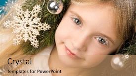  Presentation with hand cute dolls and toy - Presentation theme enhanced with flurried - face of cute girl decorated background and a  colored foreground