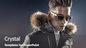  Presentation with winter and transition - Colorful slides enhanced with flurried - fashionable man wearing winter jacket backdrop and a dark gray colored foreground