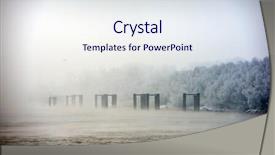  Presentation with winter river - Colorful slide set enhanced with flurried - frozen river and trees backdrop and a  colored foreground