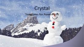 Presentation with snowman - Beautiful slide set featuring flurried - funny snowman against swiss alps backdrop and a  colored foreground