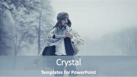  Presentation with scenery - Amazing presentation design having flurried - handsome man in winter scenery backdrop and a seafoam green colored foreground