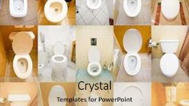  Presentation with places in israel - Slide set consisting of flush - collection of toilets from various background and a coral colored foreground