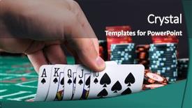  Presentation with poker chips - PPT layouts with flush - place a poker player chips background and a dark gray colored foreground