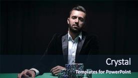  Presentation with professional snooker player evaluating - Theme with flush - portrait of a professional poker background and a wine colored foreground