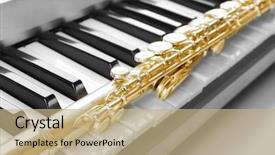  Presentation with flute - Amazing slide set having flute and piano close up backdrop and a coral colored foreground