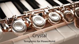  Presentation with flute - Slide set consisting of flute and piano close up background and a coral colored foreground