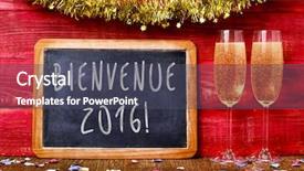  Presentation with rustic chalkboard - Beautiful slides featuring flute glasses with champagne backdrop and a dark gray colored foreground