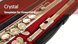  Presentation with flute - Colorful presentation enhanced with flute-in-case-close-up backdrop and a tawny brown colored foreground