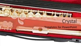  Presentation with flute - Theme having flute-in-case-close-up background and a coral colored foreground