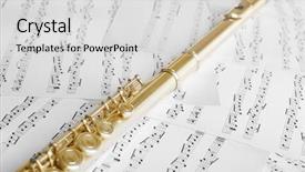  Presentation with music notes - Colorful PPT layouts enhanced with flute on music notes background backdrop and a light gray colored foreground