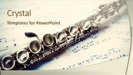  Presentation with music notes - PPT layouts featuring flute on musical notes background background and a cream colored foreground