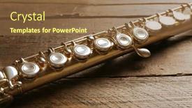  Presentation with flute - Presentation design having flute-on-wooden-background background and a tawny brown colored foreground