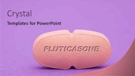  Presentation with pharmaceutical - PPT theme featuring fluticasone-pharmaceutical-medicine-pills-tablet background and a light blue colored foreground