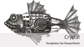  Presentation with steampunk - Cool new theme with fluviatilis mechanical animal photo compilation backdrop and a light gray colored foreground