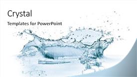  Presentation with splash - Presentation theme with flows - water splash isolated on white background and a white colored foreground