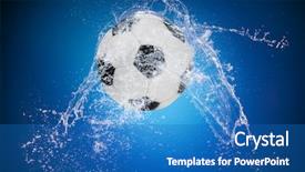 Presentation with sport blue - Amazing slides having close up football - water splash with sport ball backdrop and a teal colored foreground