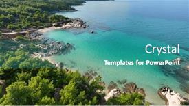  Presentation with pine trees - PPT theme enhanced with fly-along-lagoon-with-turquoise background and a teal colored foreground