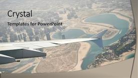  Presentation with emirates flight - Slides having dubai from jet flight background and a light gray colored foreground