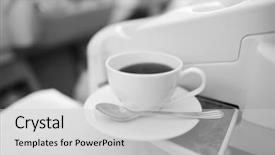  Presentation with airlines - PPT theme having emirates airlines - cup of hot black tea background and a light gray colored foreground