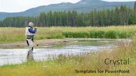  Presentation with gallatin river - Cool new theme with fly-fisherman-fishing backdrop and a yellow colored foreground