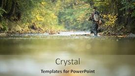  Presentation with fly - Amazing PPT layouts having fly-fisherman-fly-fishing backdrop and a mint green colored foreground