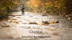  Presentation with fly - Slide deck consisting of fly-fisherman-fly-fishing background and a soft green colored foreground