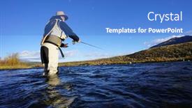  Presentation with montana - Slide deck enhanced with fly-fisherman-on-madisson-river background and a teal colored foreground