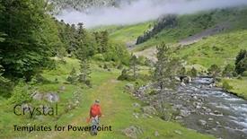  Presentation with trout - Presentation design with fly-fisherman-trout-fishing background and a tawny brown colored foreground