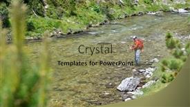  Presentation with trout - Slide set having fly-fisherman-trout-fishing background and a coral colored foreground