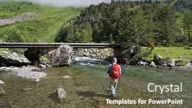  Presentation with trout - Amazing presentation theme having fly-fisherman-trout-fishing backdrop and a tawny brown colored foreground