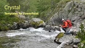  Presentation with trout - PPT theme having fly-fisherman-trout-fishing background and a tawny brown colored foreground