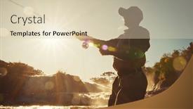  Presentation with fisherman - Slides having fly-fishing-fisherman-in-waders background and a lemonade colored foreground