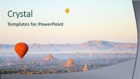  Presentation with hot air balloons - Colorful presentation design enhanced with fly over thousands of ancient backdrop and a sky blue colored foreground