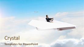  Presentation with pilot - Slide deck consisting of fly wheel - dreaming to become pilot background and a  colored foreground