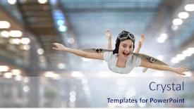  Presentation with self - Audience pleasing PPT theme consisting of fly with self-made plane wing backdrop and a sky blue colored foreground