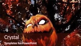  Presentation with evil - Beautiful presentation featuring flyer autumn - evil pumpkin - jack o backdrop and a tawny brown colored foreground