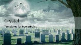  Presentation with spooky - Cool new PPT theme with flyer autumn - halloween design - spooky tree backdrop and a light gray colored foreground