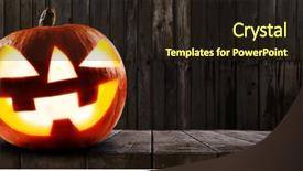  Presentation with halloween - Presentation theme consisting of flyer autumn - halloween pumpkin on dark wooden background and a wine colored foreground
