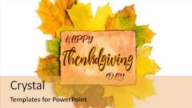  Presentation with happy thanksgiving - Theme with flyer autumn - happy thanksgiving sticker tag background and a yellow colored foreground