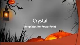  Presentation with scary halloween - Amazing PPT layouts having flyer autumn - scary halloween concept with pumpkins backdrop and a gray colored foreground