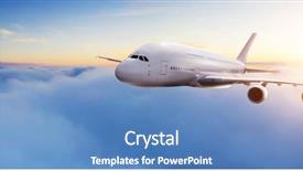  Presentation with business travel - Slide deck featuring flying above clouds in sun background and a teal colored foreground